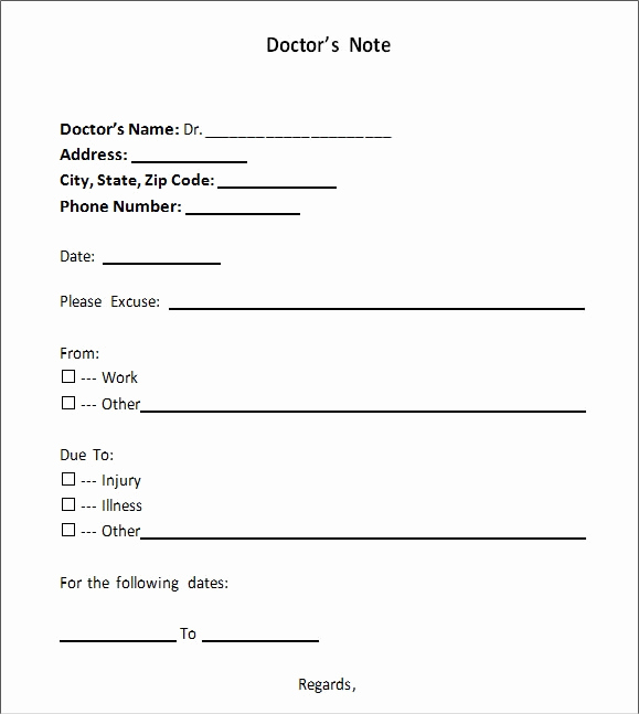 Doctors Note Template Pdf Awesome 36 Doctors Note Samples Pdf Word Pages
