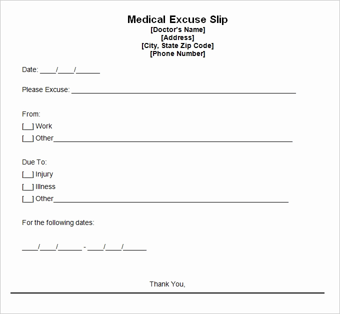 Doctors Note Template Pdf Awesome Doctors Excuse Template