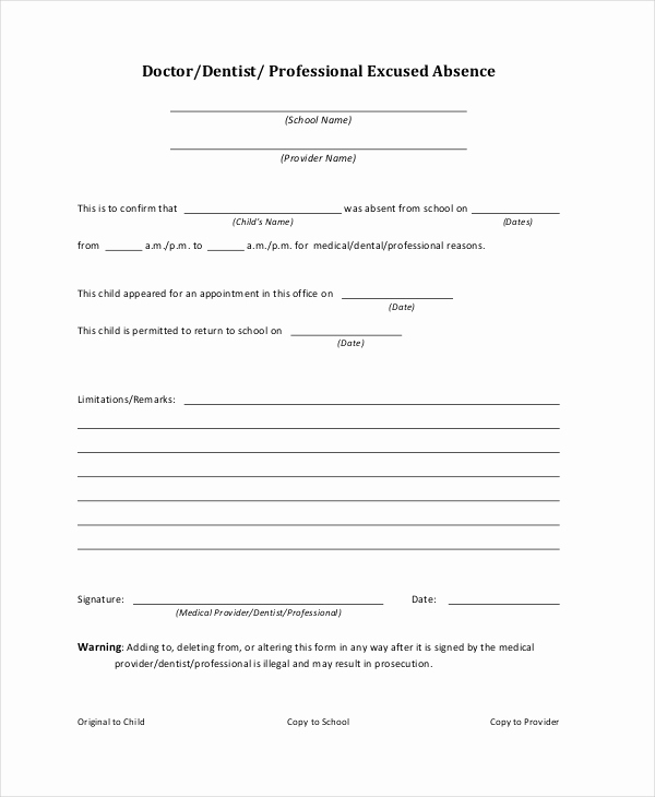 Doctors Note Template Pdf Fresh Doctors Note Template for School 6 Free Word Pdf