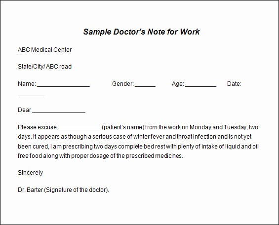 Doctors Note Template Pdf New 36 Doctors Note Samples Pdf Word Pages
