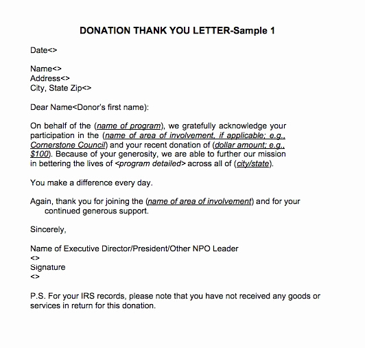 Donation Thank You Letter Template Fresh 30 Thank You Letter Templates Scholarship Donation Boss