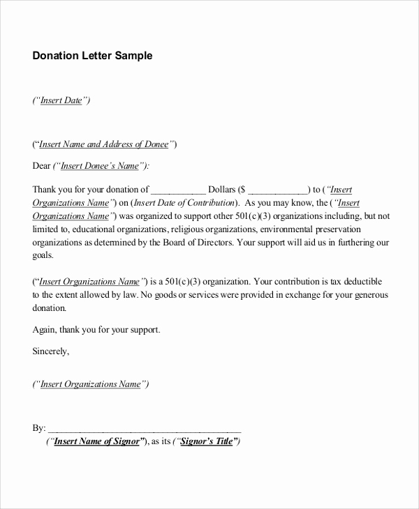 Donation Thank You Letter Template Inspirational Sample Thank You Letter 7 Examples In Word Pdf