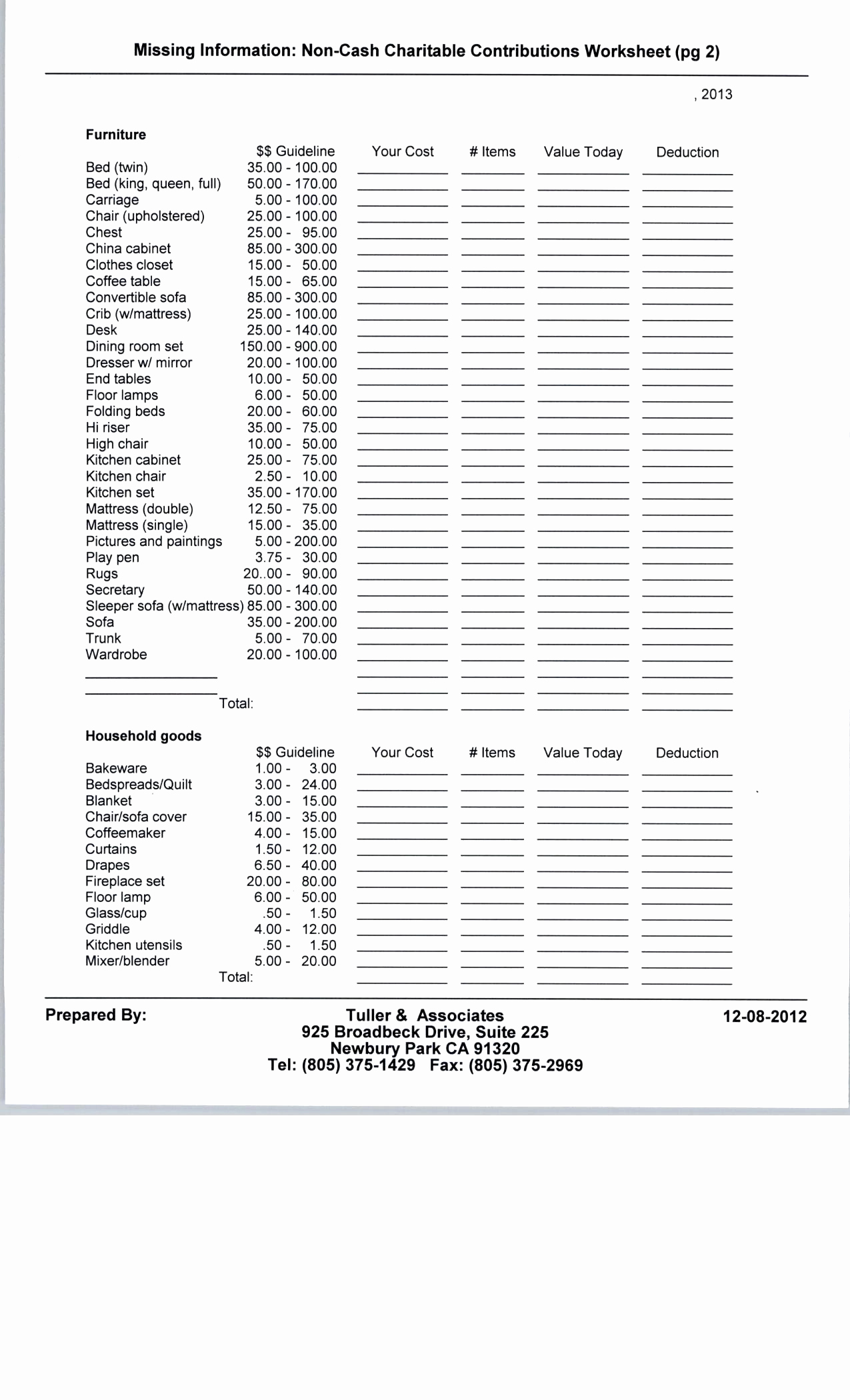Donation Value Guide 2019 Spreadsheet Fresh 20 Tax Donation Worksheet – Diocesisdemonteria