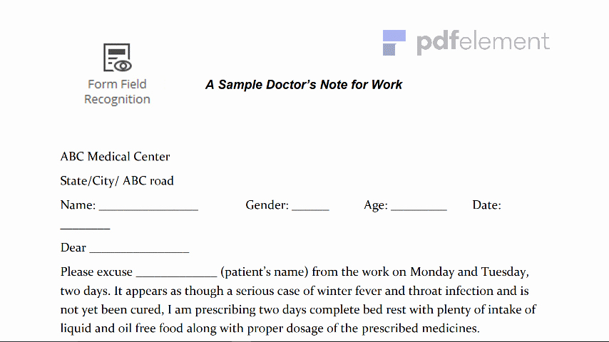 Dr Notes for Work Elegant Doctors Note for Work Template Download Create Fill and