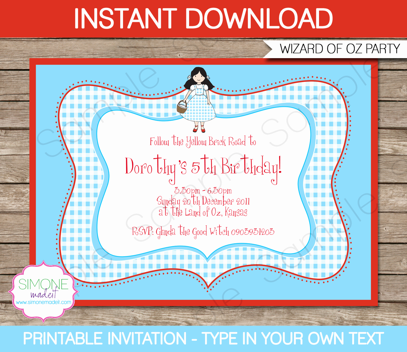 wizard of oz party invitations