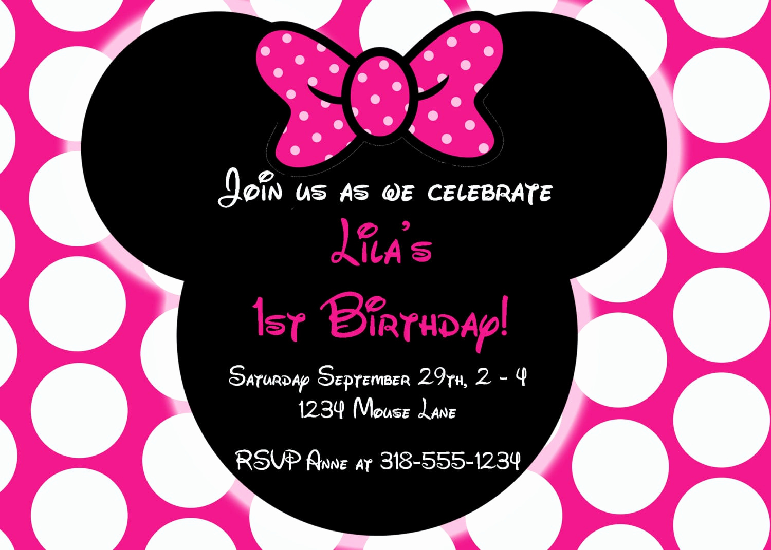 Editable Birthday Invitations Templates Free Lovely Editable Free Minnie Mouse Invitation