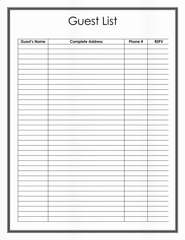 Editable Checklist Template Word Best Of Free Wedding Guest List Templates for Word and Excel