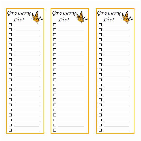 Editable Checklist Template Word Fresh Sample Grocery List 9 Documents In Pdf Word Excel