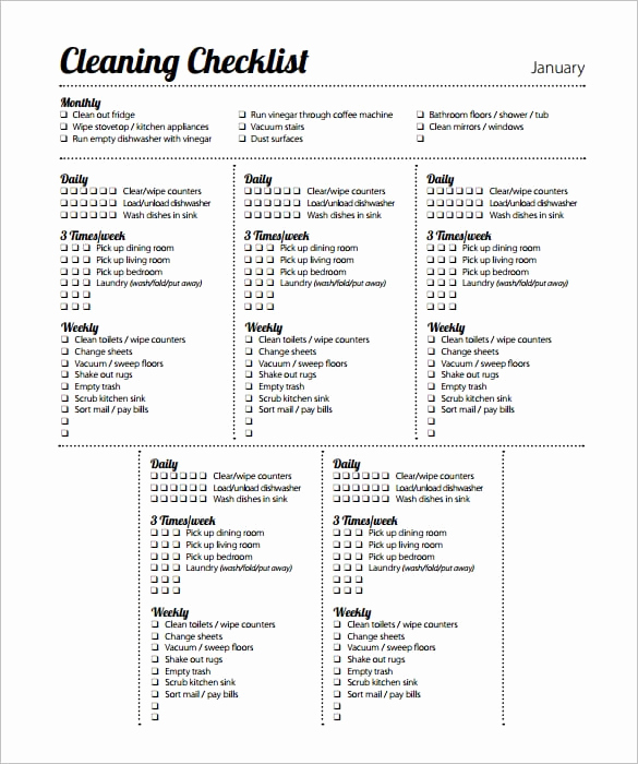 Editable Checklist Template Word Lovely 6 Cleaning List Templates formats Examples In Word Excel