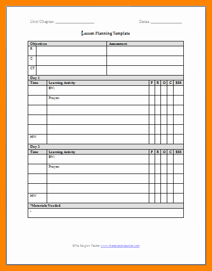 Elementary Lesson Plan Template Best Of 11 Elementary Lesson Plan Template