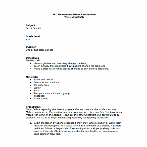 Elementary Lesson Plan Template Best Of Elementary Lesson Plan Template 11 Free Word Excel