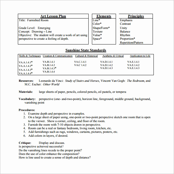 Elementary Lesson Plan Template Inspirational Elementary Lesson Plan Template 11 Free Word Excel