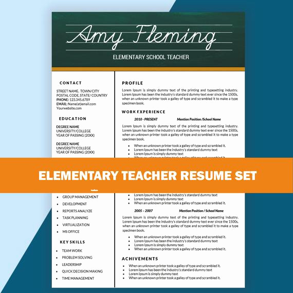 Elementary School Teacher Resume New Elementary Teacher Resume Cv Templates Teaching by Resumesouk