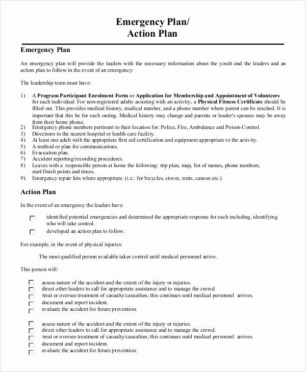Emergency Action Plans Examples Unique 8 Sample Emergency Action Plans