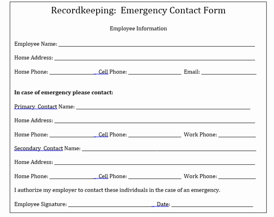 Emergency Contacts form Templates Elegant why Your Pany Needs to Keep Emergency Contact