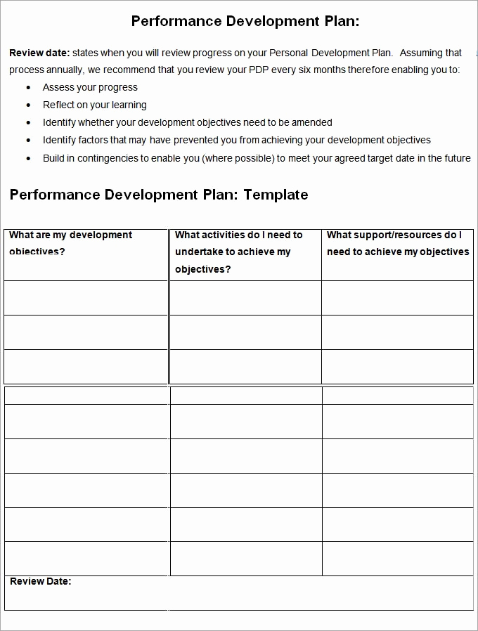 Employee Development Plan Examples New Performance Development Plan Template 10 Development