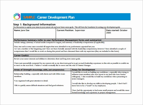 Employee Development Plan Template Unique Career Development Plan Template 10 Free Word Pdf