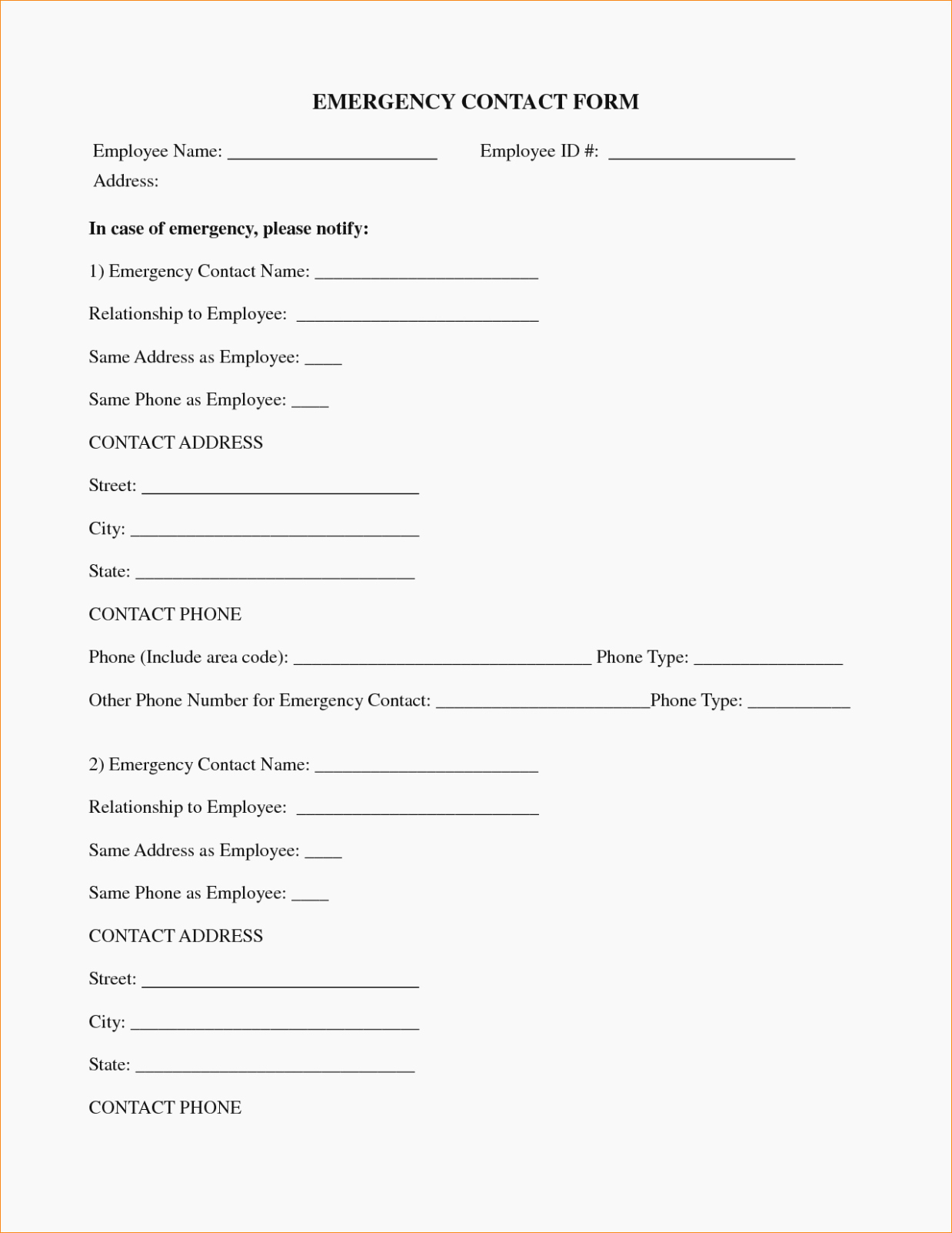 employee emergency contact forms beautiful 13 ugly truth about in case emergency of employee emergency contact forms