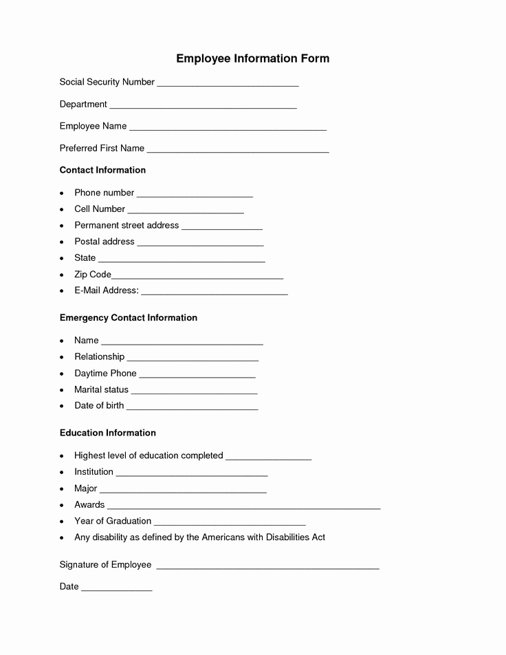 Employee Emergency Contact forms Lovely 19 Best Images About Employee forms On Pinterest
