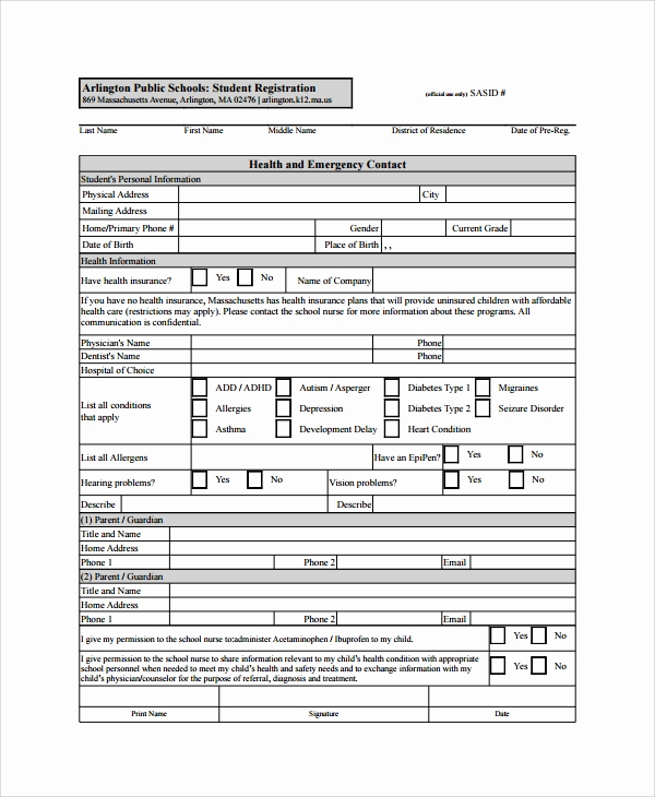 Employee Emergency Contact forms Unique 8 Emergency Contact form Samples Examples Templates