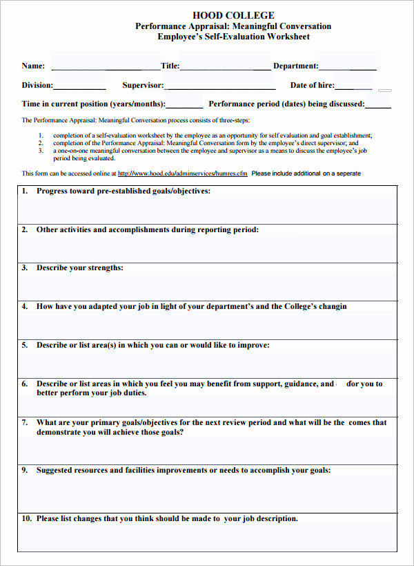 Employee Evaluation form Pdf Awesome Sample Employee Evaluation Template 8 Free Documents In