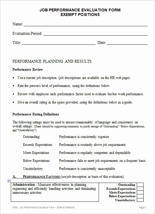 Employee Evaluation form Template Word Inspirational 31 Employee Evaluation form Templates Free Word Excel