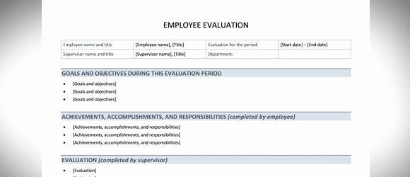Employee Evaluation form Template Word Luxury Best Free Employee Evaluation Templates and tools