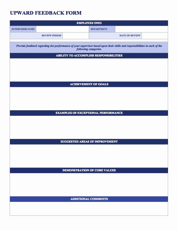 Employee Evaluation form Template Word Unique Free Employee Performance Review Templates Smartsheet