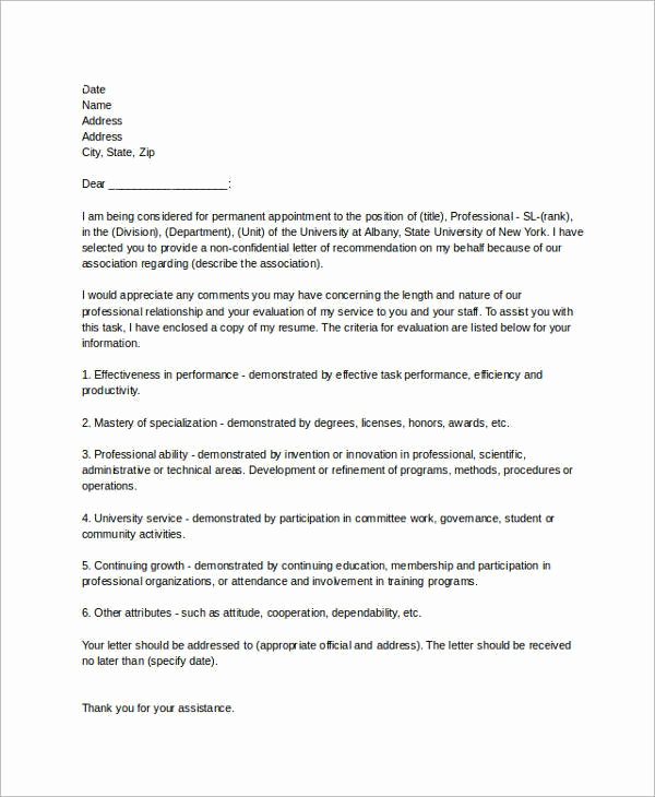 Employee Letters Of Recommendation Fresh 9 Reference Letter for Employment Examples Pdf