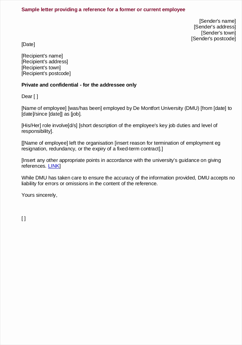 Employee Letters Of Recommendation New 9 Employee Reference Letter Examples &amp; Samples In Pdf
