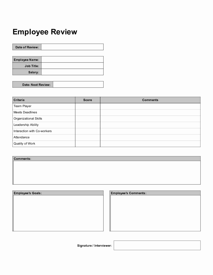 Employee Performance Evaluation form Best Of 2019 Employee Evaluation form Fillable Printable Pdf