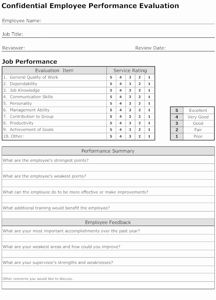 Employee Performance Evaluation form Unique Employee Performance Evaluation form Template Connections
