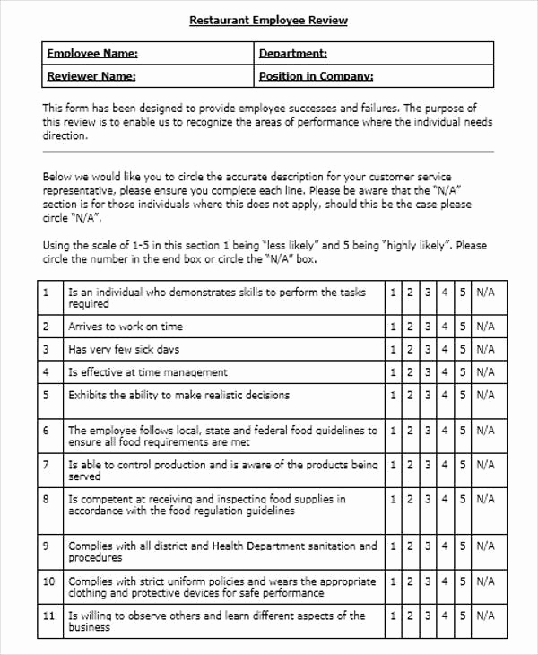 Employee Performance Evaluation forms Inspirational 22 Employee Evaluation form Samples &amp; Templates