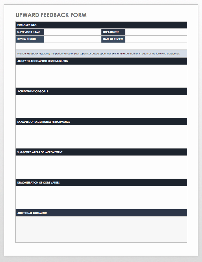 Employee Performance Review Template Word Best Of Free Employee Performance Review Templates Smartsheet
