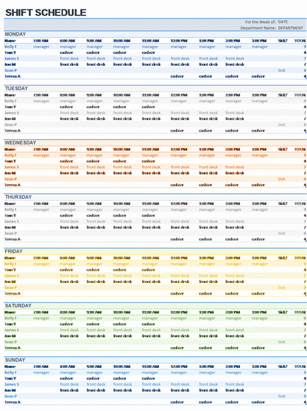 Employee Shift Schedule Template Elegant Download Employee Shift Schedule Template for Excel for