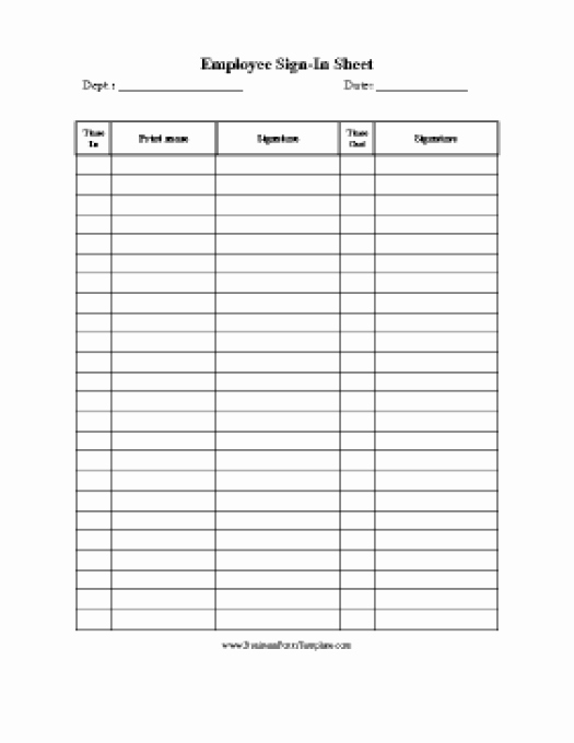 Employee Sign In Sheet Fresh 4 Sign In Sheet Templates Excel Xlts