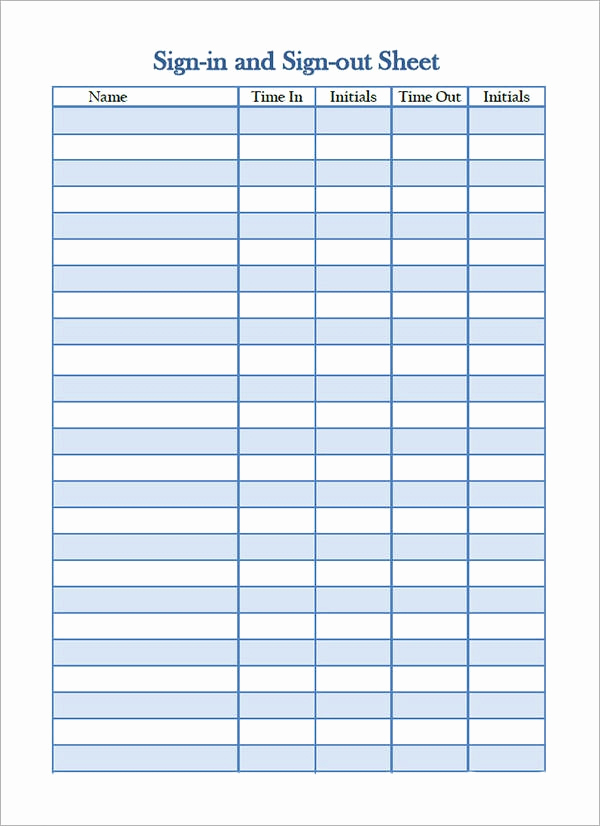 Employee Sign In Sheet Inspirational 34 Sample Sign In Sheet Templates Pdf Word Apple Pages