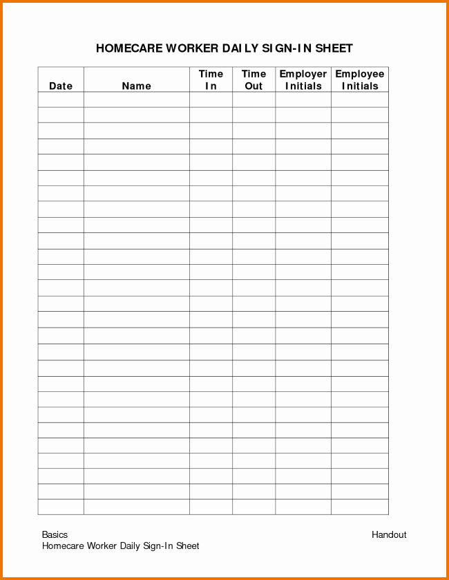 Employee Sign In Sheet Lovely 24 Best Samples Of attendance Sheet for Employees Thogati