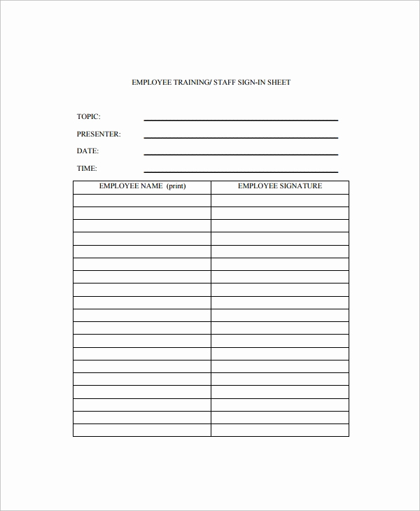 Employee Sign In Sheet Template Awesome Sample Employee Sign In Sheet 15 Free Documents