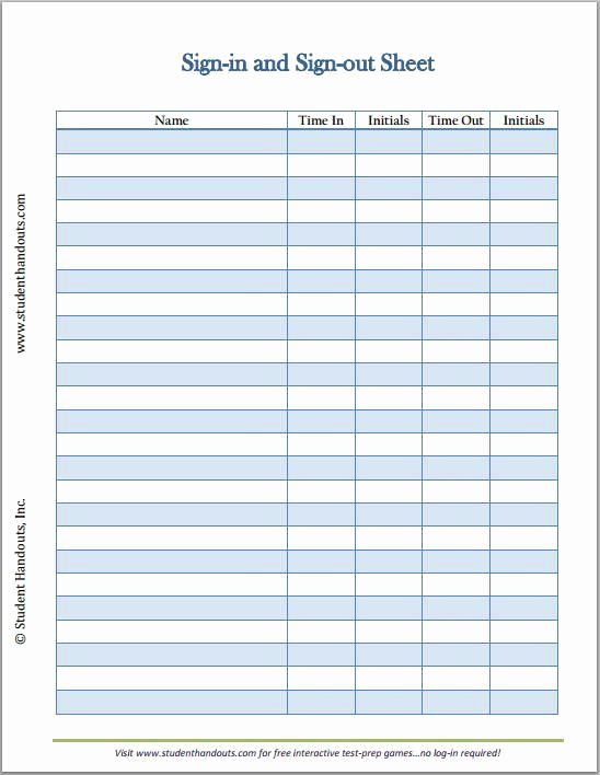 Employee Sign In Sheet Template Beautiful Template for Babysitter Parents Sign In Out Time Sheet