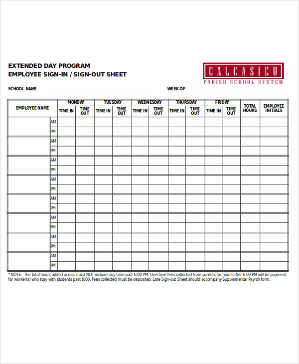 Employee Sign In Sheet Template Lovely Sample Sheet 38 Examples In Word Pdf