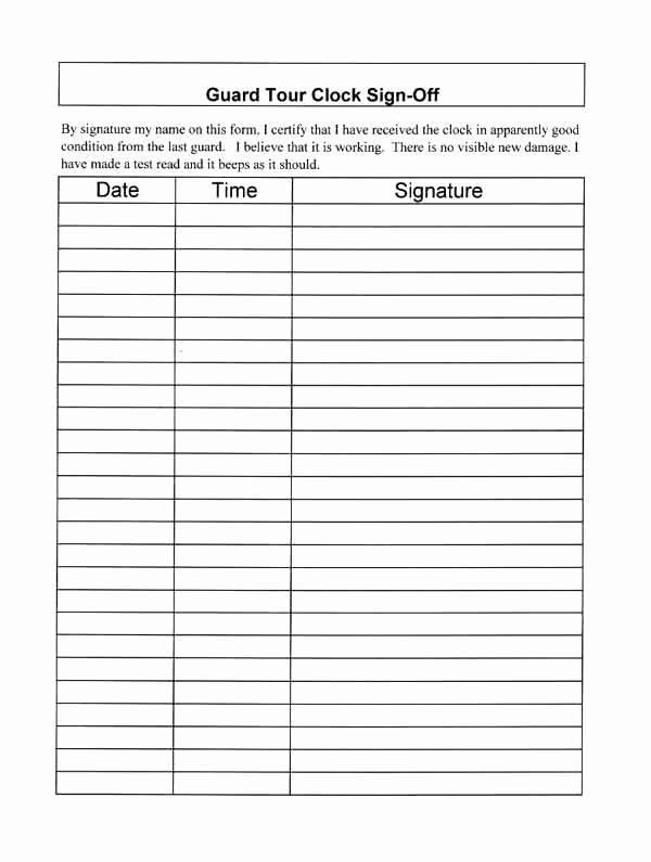 Employee Sign In Sheet Template Unique Article Watchman Clock Sign Off Sheet