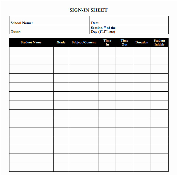 Employee Sign In Sheets Elegant 34 Sample Sign In Sheet Templates Pdf Word Apple Pages