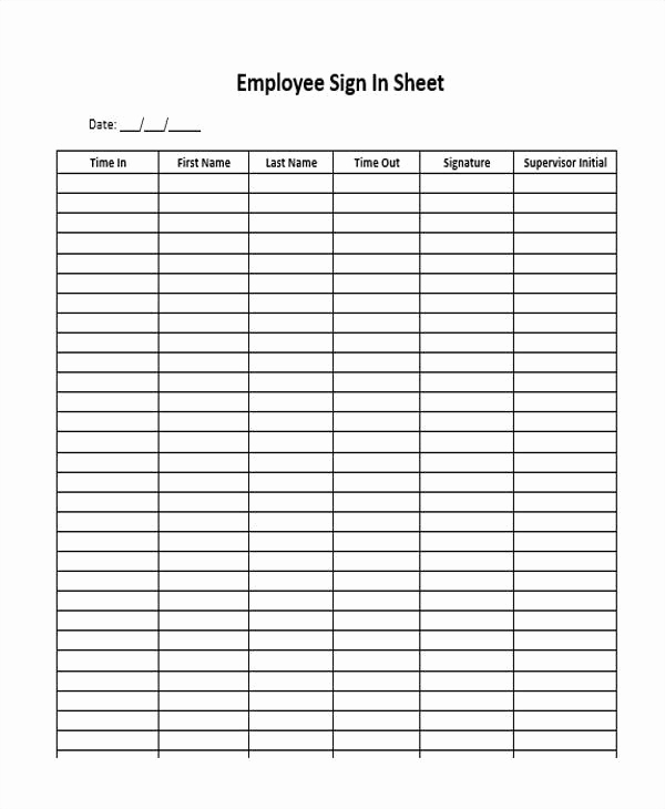 Employee Sign In Sheets Inspirational 9 Sign In Sheet Templates – Examples In Word Pdf