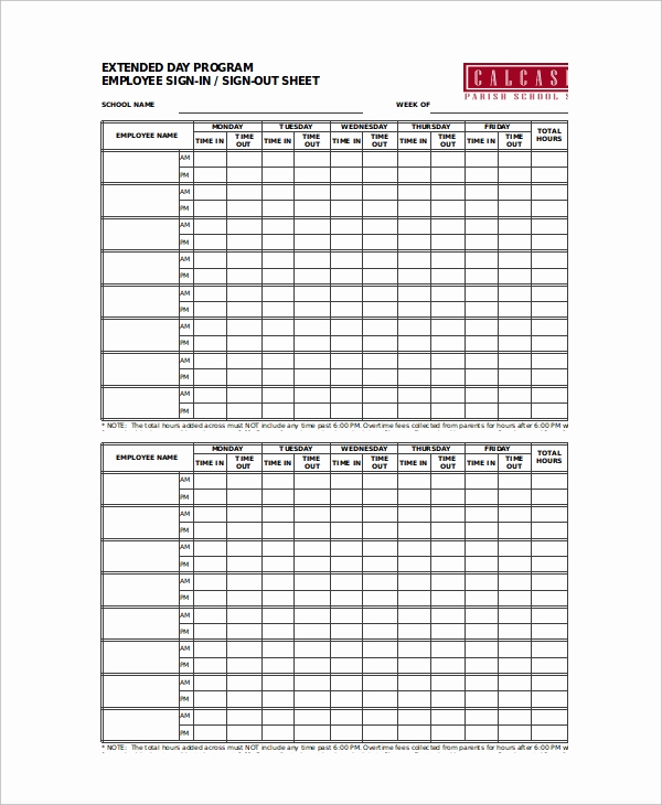 Employee Sign In Sheets Lovely Sample Employee Sign In Sheet 15 Free Documents