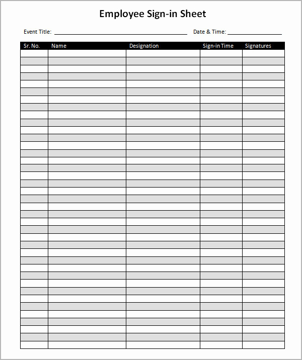 Employee Sign In Sheets Luxury Best S Of Employee Sign In Sheet form Employee Sign
