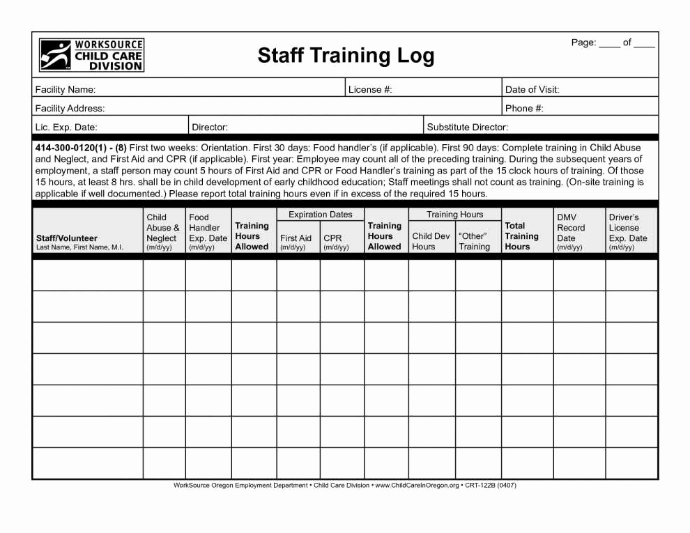 Employee Training Plan Template New Free Employee Training Record Template Excel