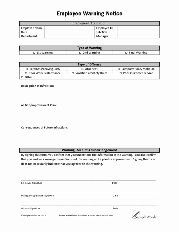 Employee Write Up form Pdf Inspirational Employee Write Up forms Find Word Templates