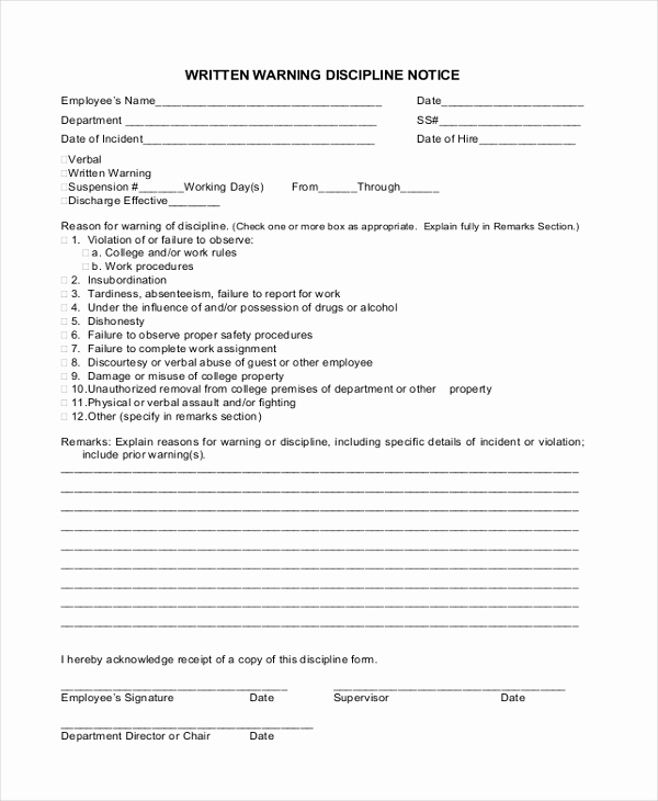 Employee Write Up form Pdf Unique Sample Employee Write Up form 8 Free Documents In Pdf Doc