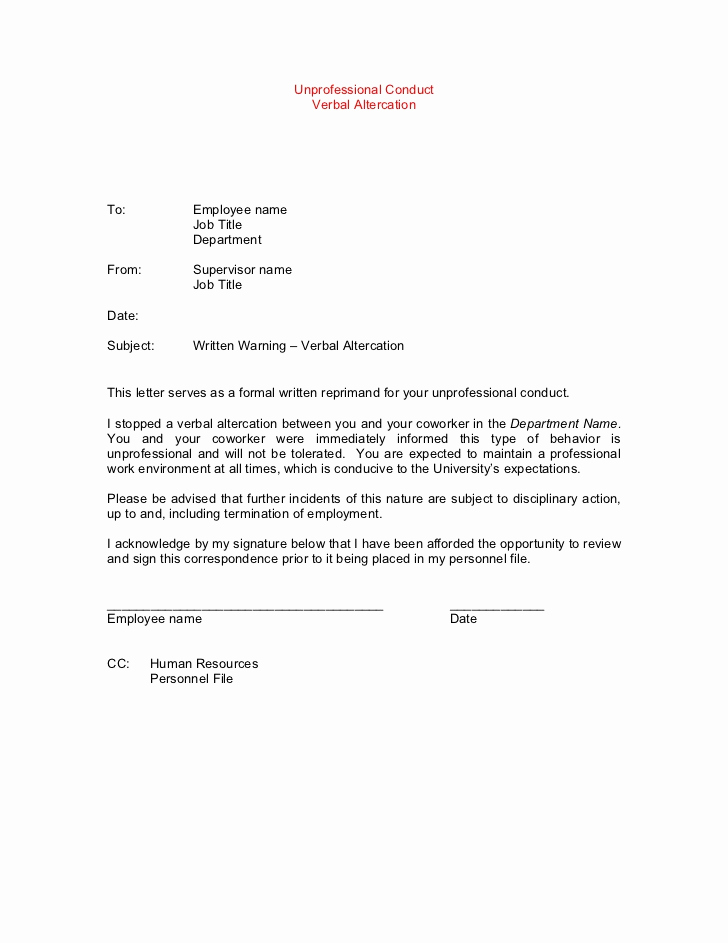 Employee Write Up Sample Best Of Template Disciplinary Letter Amples Gables